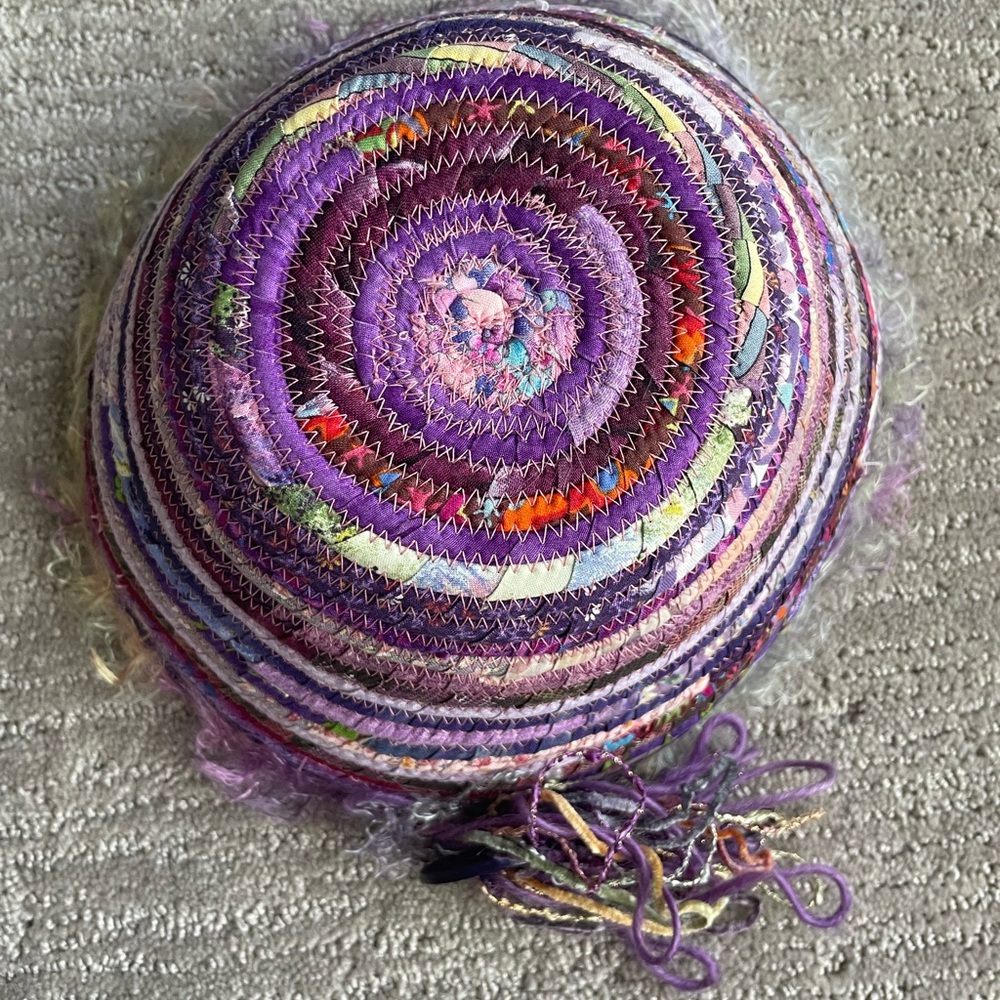 Handmade Multicolor Rag Rug Woven Bowl - Picture 5 of 6
